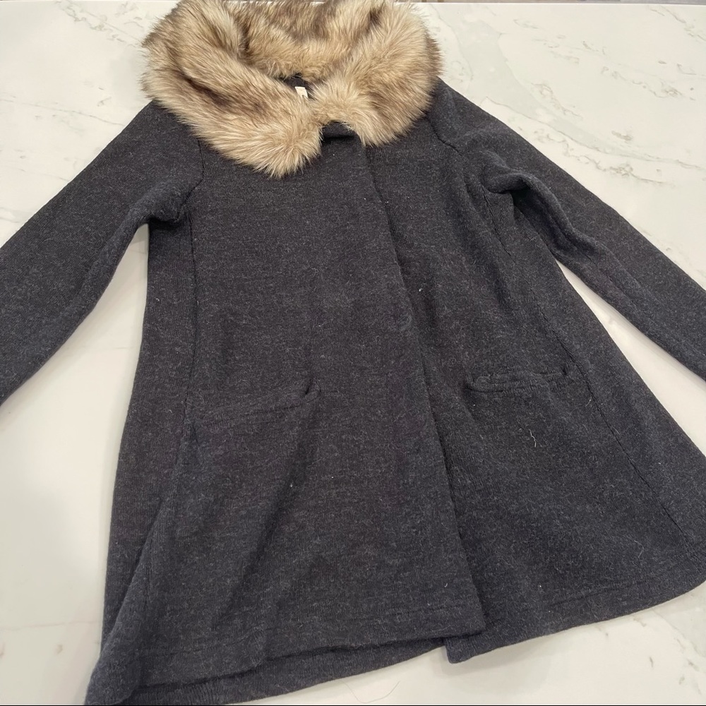 🎉HOST PICK🎉 Anthropologie Moth faux fur gray sweater - Picture 7 of 15